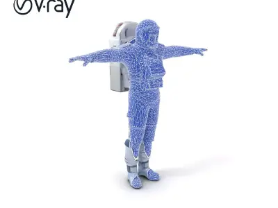 Astronaut Space Suit Character model pack Low-poly 3D model