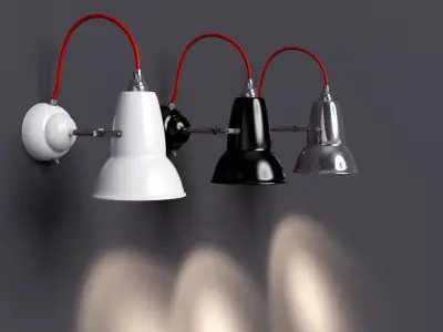 Duo wall lamp with brass fittings 3D model