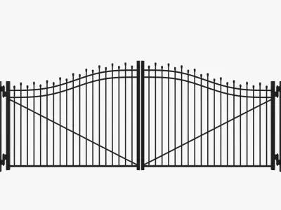 Gate-3 wrought iron gate Low-poly 3D model