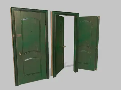 Door green 05 Low-poly 3D model
