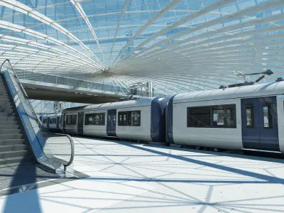 Train Station Building Interior 2 3D model