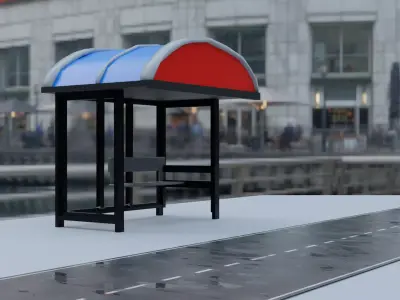 Bus Station Free 3D model purchase