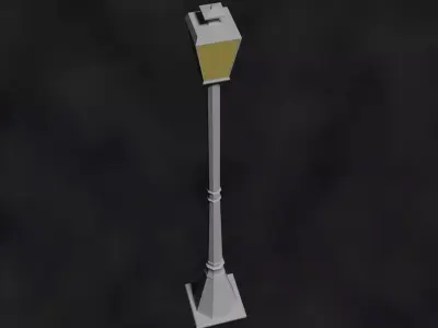 Low poly city lamp post Low-poly 3D model