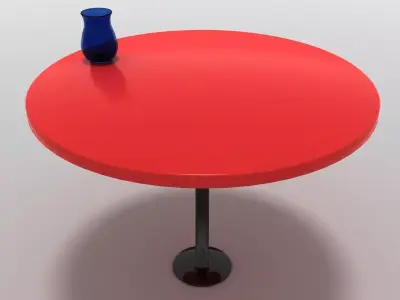 Table with Vase Free low-poly 3D model
