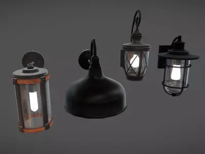 Outdoor Lights 03 Low-poly 3D model