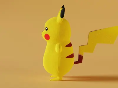 Plush Pikachu Low-poly 3D model
