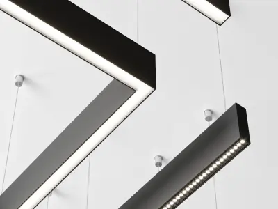 Reggiani set 2 suspended light fixture with pendants 3D model