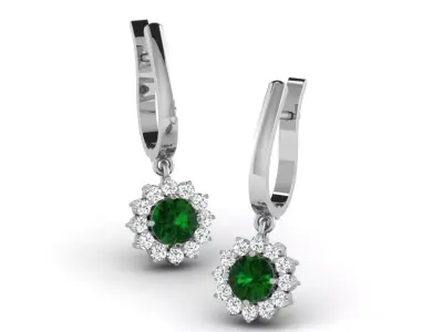 Gold Diamond Women Earring 3D print Model 3D print model 193