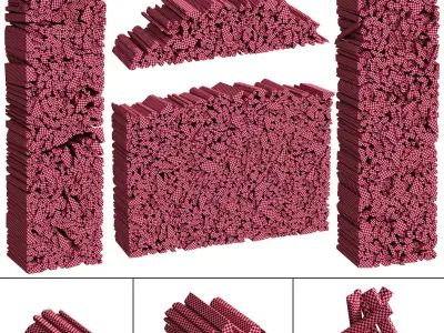 038 Firewood Logs 01 Packed Stacks  3D model