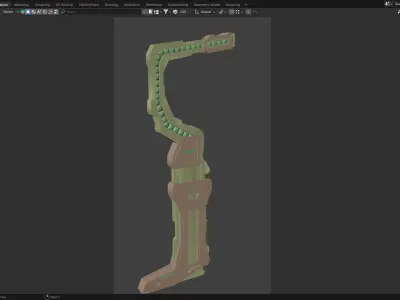 Sci-Fi Utility Pole - Sleek Illumination for Futuristic  Low-poly 3D model