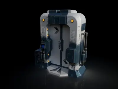 Sci-Fi Door Low-poly 3D model purchase