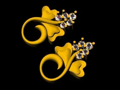 Studs Earrings 3dm file 3D print model