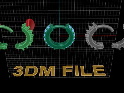 Earring Double Side Diamond Hoop Small Small 7mm Inside Diameter 3D print model