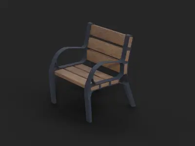 Collection of three Retiro benches Low-Poly Low-poly 3D model