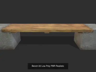10 Benches Low Poly PBR Realistic Collection 3D Model Pack