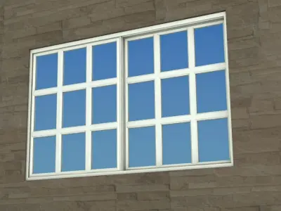 Sliding Window Low-poly 3D model