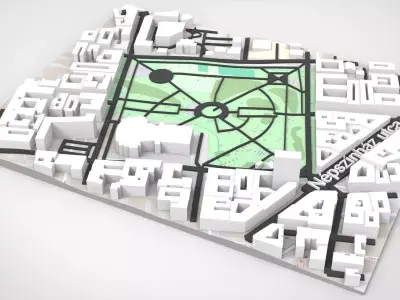 Budapest Park II Janos Pal papa ter Hungary 3D model