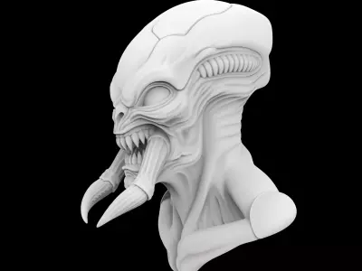Alien Space Monk Figurine 3D print model