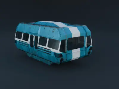 Rusty Scifi Tram Track 3D model