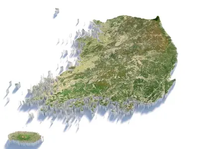 Korea ROK Terrain Country 3D model