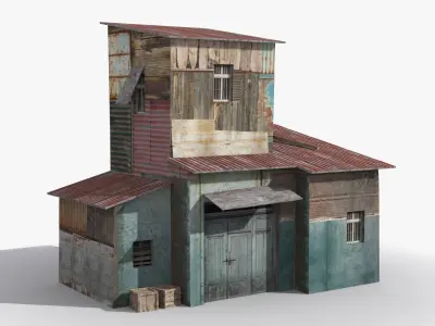 Slum x25 Low-poly 3D model