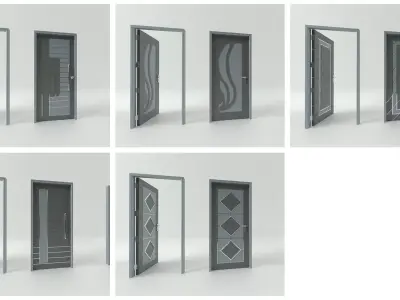 Door sets 9 3D model