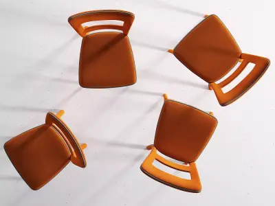 Sheryl orange dining chairs 3D model