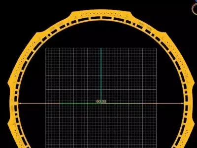 1338 Architectural Pattern Bangle 60MM-10gm 3D print model