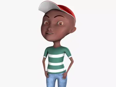 Cartoon Boy Rigged Low-poly 3D model