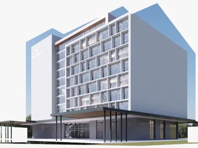 Hotel Low-poly 3D model purchase