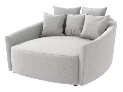Claudia 62 inch Curved Slopped Arm Loveseat 3D model