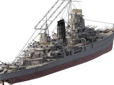 IMPERIAL JAPANESE NAVY WW2 DESTROYER  3D model
