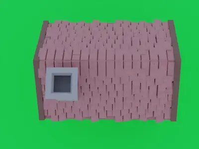low-poly home house with roof Low-poly 3D model