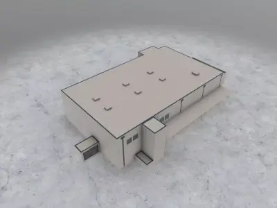 EDDB Technical Building 2 Low-poly 3D model