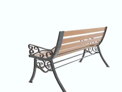 Street Bench V1 Low-poly 3D model