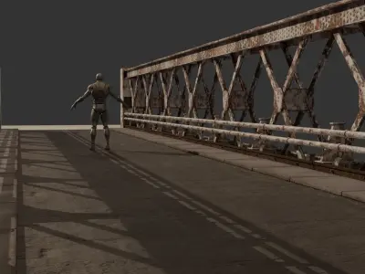 Old Bridge-Modular Low-poly 3D model