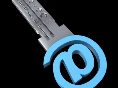 Keys Collection key with email symbol 3D model