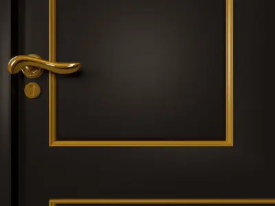 Door 1 with gold handles 3D model