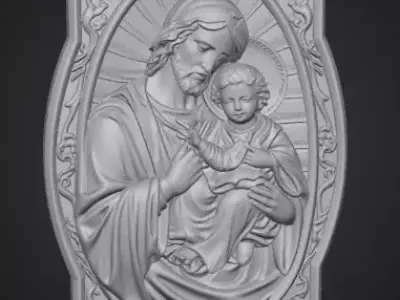 Sacred Family Relief 3D Model 3D print model