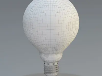 LED globe shape bulb Low-poly 3D model