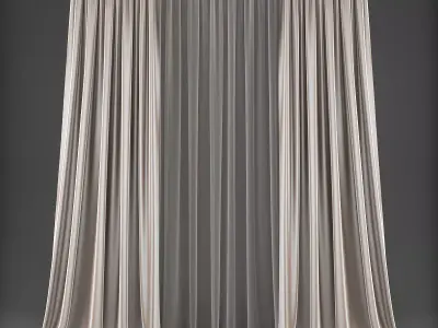 Curtain 3D pair of curtains Low-poly 3D model