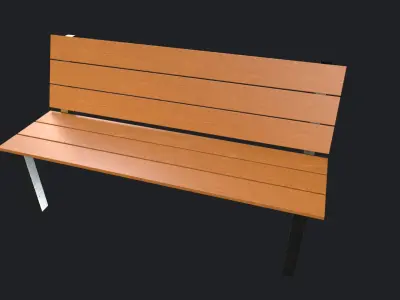 Street Bench v6 Low Poly Street Asset Low-poly 3D model