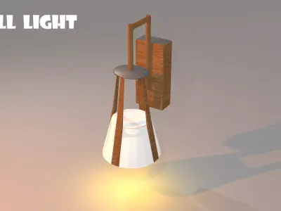 Modern Wall Sconce  Minimalist Wall Light Fixture  Low Poly Low-poly 3D model