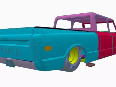 1-25th scale 69 Pro Street Chevy C10 Free 3D print model