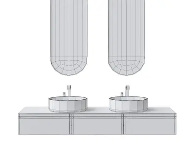 Washbasins Furniture 3d model Low-poly 3D model