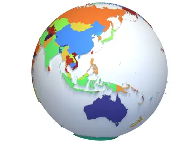 Earth Countries Globe  Low-poly 3D model
