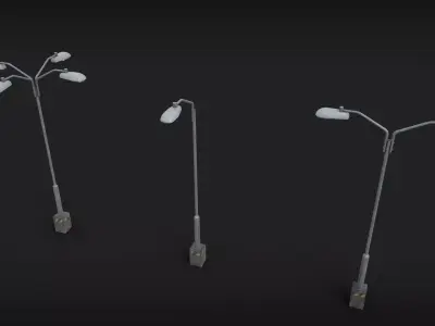 Lamp Post Street Light Low-poly 3D model