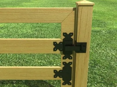 Wooden fence high detail 3D model