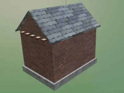 Small one-story house Free low-poly 3D model