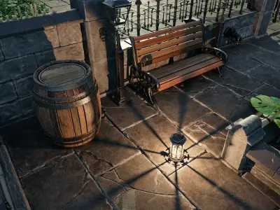 Modular Gothic Street Assets 3D Model Pack